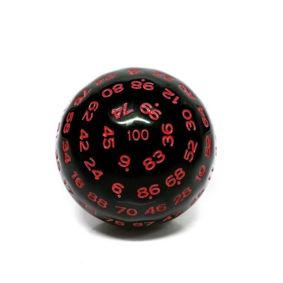 A D100 for Dungeons and Dragons, Pathfinder, and other role playing games.