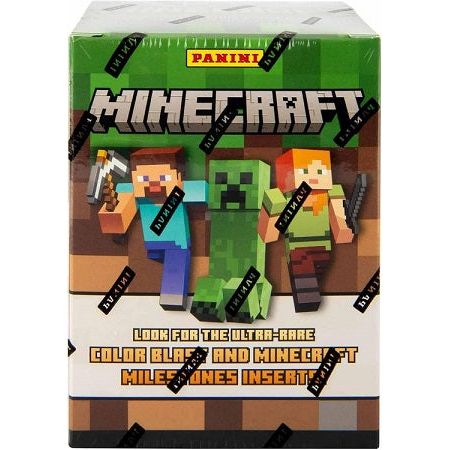Dive into the blocky world of Minecraft with the Panini Minecraft Blaster Box. Featuring 36 trading cards in every box, this official Panini product captures the characters, creatures, and adventures of Minecraft in collectible card form. Look for rare inserts, foil parallels, and fan-favorite artwork that brings your Minecraft experience to life on paper. The official Minecraft Trading Card collection features over 200 cards from the influential and iconic game, including characters, mobs and biomes! Find
