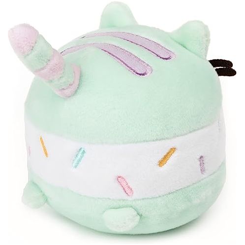 GUND Ice Cream Sandwich Pusheen Sweet Dessert Squishy Plush Stuffed Animal Cat for Ages 8 and Up, Mint and White, 4 inches