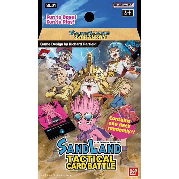 Features the SAND LAND world and includes characters from the new storyline! New card sets will be timed to match the anime plot with speedy releases. The creator of this game is none other than Richard Garfield, trusted by players everywhere! Board gamers and TCG players will want to try his newest design. Card game users can experience the fun of building decks every round! Devise round-winning strategies by carefully choosing cards from your hand to play or scrap at the start of each round. Fight strateg