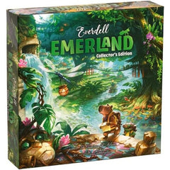 The pounding of drums, the melody of harps, the mysterious song of the Ancients— this is the tropical realm of Emerland, the wild and beautiful jungle land to the west of Everdell Valley. With the guidance of clever and fastidious tiny helpers, you will send your workers into the wild to harvest the plentiful resources, mine precious gems, trade goods at the River Market, explore uncharted realms, and build and upgrade your very own thriving city. The hidden secrets of a long lost civilization are also wait