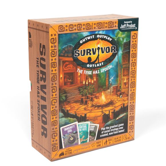 Survivor™: The Tribe Has Spoken™ is the only official Survivor™ card game. This party game is the closest you can get to competing on the island without leaving your living room. You’ll collect advantages, find hidden Immunity Idols, form secret alliances, and vote out other players to become the sole survivor. Designed by Jeff Probst, this thrilling family game is perfect for adults, teens, kids, Survivor™ superfans, and newbies alike!