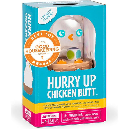Shake the Chicken to reveal your activity, then quickly perform it before passing the Chicken Shaker to the next player. Don't get caught holding the Chicken when the timer goes off! This game is fast, funny and it's different every time. Plus, everyone has an equal chance to win... expecially the little ones! Perfect for family game night or encouraging groups of kids to play together. You'll laugh your butt off!
