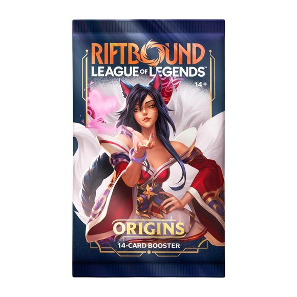 Limit 24 packs per customer.
Origins, the debut set of Riftbound - League of Legends TCG , brings Champions to the battlefield like never before. Powering up your deck with 14-card booster packs that pull from a pool of nearly 300 cards, this set features a wide variety of art from legendary League of Legends artists. Will you pull an epic game-changer, a stunning alternate art card, or a pack loaded with power?
Build your deck from premium packs filled with 7 Commons, 3 Uncommons, 2 foil Rares or better,