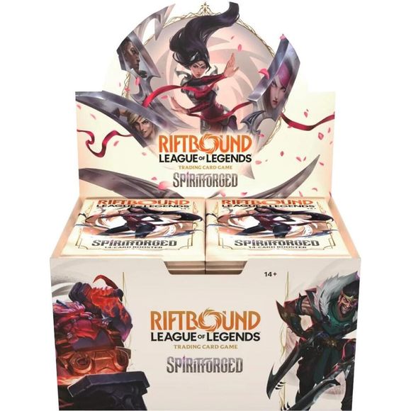 The Rift awaits- are you ready? Spiritforged, the second set of the Riftbound: League of Legends TCG, brings even more Champions to the battlefield! These 14-card booster packs pull from a pool of over 220 cards with 60+ alts, while this set adds a new edge to Riftbound with new Legends, powerful cards, and new mechanics.
Each booster display contains 24 booster packs.