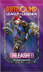 Unleashed captures the heart of League of Legends — the build-up, the anticipation, and the thrill of letting everything go in one defining moment. These 14-card booster packs pull from over 220 cards and 30+ alt-arts, expanding Riftbound with new Legends, bold mechanics, and powerful plays that reward those who bide their time… then strike when it matters most. The Rift awaits – are you ready?
Each booster pack contains 14 cards.