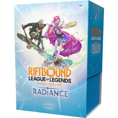 Break into the Radiance Vault!
This high-value bundle contains a variety of contents that are perfect to compliment a growing Riftbound collection. Packaged in a reusable storage box, inside you’ll find 6 Booster Packs from Riftbound Set 5: Radiance, 36 basic runes to power your decks, and 3 full art, foil Promo tokens!
• Grow Your Collection! — 6 booster packs of Riftbound: Radiance giving you the possibility of unwrapping new units, spells, champions and gear from the latest set.
• Promos & Runes — 3 full