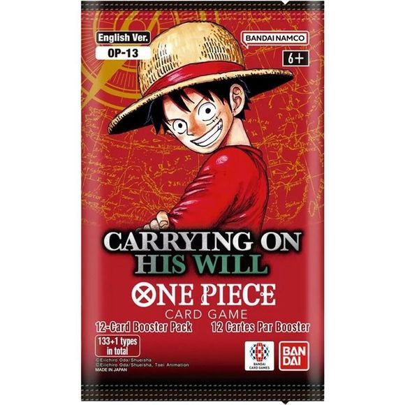 1 booster pack of One piece TCG Carrying On His Will - (OP-13)
12-card booster pack