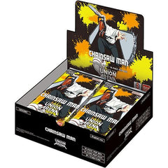 Chainsaw Man enters the battlefield of UNION ARENA!
The anime “Chainsaw Man” and “Chainsaw Man- The Movie: Reze Arc” join UNION ARENA! The lineup include characters like Denji, Chainsaw Man, Makima, Aki Hayakawa, Power, and Reze who appears in the movie!
16 packs per box
12 cards per pack