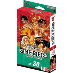Leaded by the New Leader “Ace & Luffy”, Characters who was featured in “Paramount War” are included with brand new effects!
・It’s a gorgeous deck with all cards in a shining foil finish!
・This product is a very strong Deck by itself, allowing beginners to jump right into the scene easily!
・It contains a bonus pack containing three cards with a special finish! Total 17 kinds to collect!
Contents
• Constructed Deck ×1 (51 cards)
• DON!! Cards x10
• Play Sheet x1
• Promotion Pack x1 (3 cards)