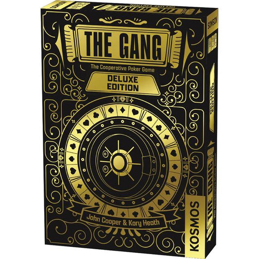 All the fun and challenge of The Gang, now with deluxe game materials and bonus expansions! Round up your gang and get ready to pull off a series of bank heists using the power of poker. The Gang is an innovative, cooperative version of a poker game in which players bet on how good they think their hand of cards will be relative to the other players and then try to make their predictions a reality. This deluxe edition comes with two expansion packs with new game mechanics and variations, ceramic poker chip