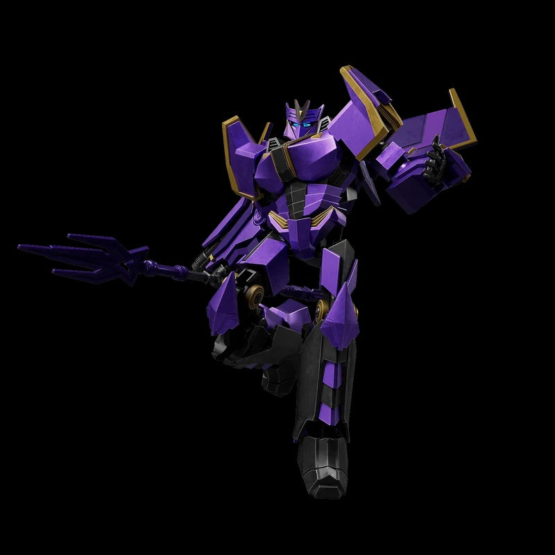 Experience the legendary Megatronus from Transformers One with this officially licensed 12.5cm collectible model kit. Features dual LED lighting in eyes and chest, 20-point articulation for dynamic poses, and includes exclusive weapons and accessories. The 107-piece tool-free assembly requires no glue or cutting - simply snap together for professional results. This movie-accurate model kit captures the iconic miner-turned-warrior with premium detailing.