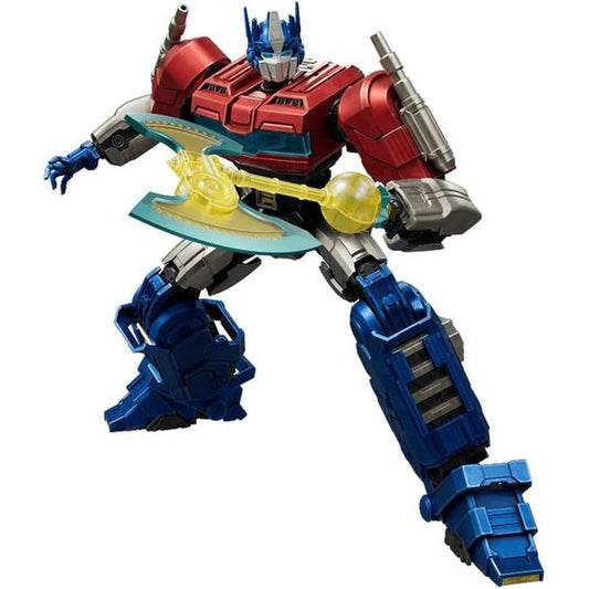Faithfully recreated as Orion Pax with official licensed craftsmanship and screen-accurate proportions. Engineered with a Dual-Form System that allows smooth mode switching.
Powered by 272 pieces and 72 articulation points, every pose can be recreated with precision. The Human System design replicates bone, flesh, and skin with frame, structure, and armor, adding unmatched realism.
An integrated magnetic light module illuminates the eyes, ears, and Matrix of Leadership, recreating Cybertron’s cinematic gl