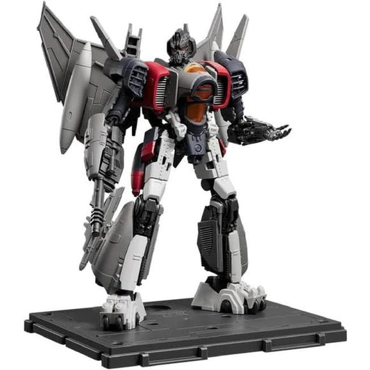 Gleaming steel cleaves the horizon as Blitzwing arrives in power! As an officially licensed model kit, it is composed of 95 pieces and faithfully recreates Blitzwing’s signature mechanical look with striking detail and character accuracy.
Equipped with light-up eyes, exclusive weapons, and 20+ movable joints, this model kit offers superior flexibility. From fierce combat stances to iconic movie moments, every detail captures Blitzwing’s powerful presence. Join the Collection: Unleash the Decepticon Force.