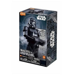 <p>Join the elite forces of the Galactic Empire with the <strong>Blokees Star Wars Champion Class Shadow Trooper Model Kit</strong>. This limited-edition collectible brings the Empire's specialized stealth soldier to life with distinctive black armor, detailed sculpting, and impressive articulation. Featuring 98 snap-fit pieces, this model assembles without glue or paint and includes a blaster rifle and display base for dynamic battle-ready poses. Standing approximately 5.87 inches tall when assembled, the