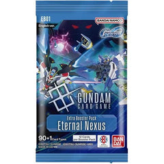 Release Date 6/26/2026
Eternal Nexus Booster Pack
Each pack 12 cards + 1 token/resource per Booster Pack
A battle that transcends generations begins with cards. The “SD Gundam G Generation Eternal” × “Gundam Card Game” collaboration is here.
This product contains numerous cards designed for multiplayer modes, such as team battles where two players form a team, and battle royale modes for up to four players.
A collaboration product between the app game "SD Gundam G Generation Eternal" and "GUNDAM CARD GAME"