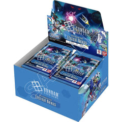 Release Date 6/26/2026
A battle that transcends generations begins with cards. The “SD Gundam G Generation Eternal” × “Gundam Card Game” collaboration is here.
This product contains numerous cards designed for multiplayer modes, such as team battles where two players form a team, and battle royale modes for up to four players.
A collaboration product between the app game "SD Gundam G Generation Eternal" and "GUNDAM CARD GAME" has arrived. Collaboration booster pack for “SD Gundam G Generation Eternal” is he