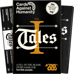 Tales is a new party game about filling in the blanks of horrible stories with your favorite Cards Against Humanity cards. First, everyone picks cards for their own set of secret prompts—without knowing how their plays will fit into the story. Then you reveal the final adventure by reading it all out loud together.
