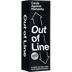 Out of Line is a whole new way to play Cards Against Humanity. It's a fresh game to play with all of your old cards, plus 150 totally new ones!
Each player selects one Line card and places it face up on the table. Each Line is a spectrum between two extremes, like "Smells Bad" to "Smells Good." Players take turns placing their Cards Against Humanity white cards on each Line, and then try to guess the correct order that they belong. Can you and your friends work together to keep everything in line?