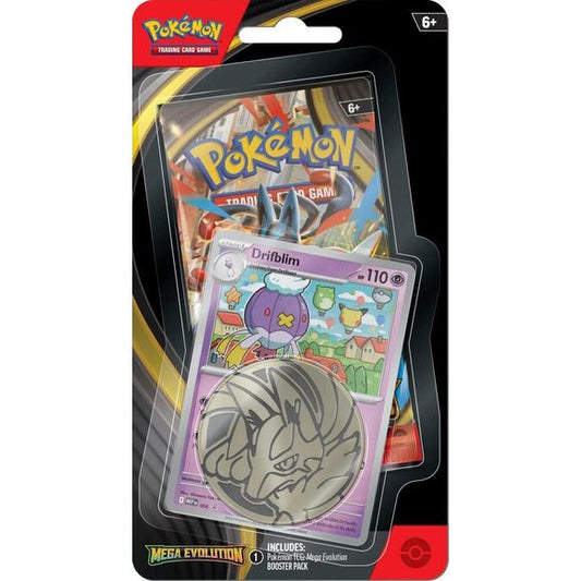 Checklane Blister contains: 1 Mega Evolution Booster Pack, 1 promo card (random), and a code card for Pokemon TCG Live.