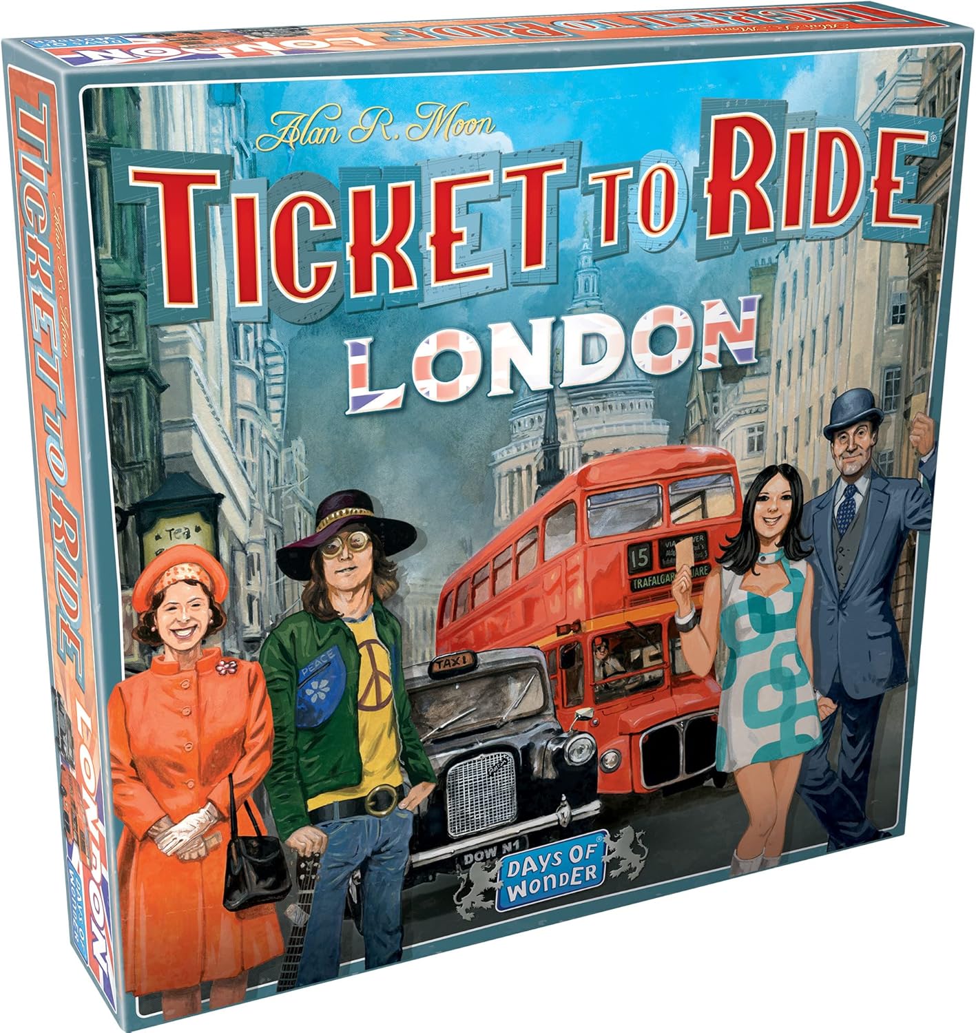 Ticket to Ride: London is an elegantly simple version of Ticket to Ride where players race around 1970s London to claim the most important bus lines and complete their Destination Tickets, connecting Districts in the capital of the United Kingdom. With its quick and compact format, Ticket to Ride: London is fast-paced, easy to learn in three minutes, and extremely portable. Perfect for new players and veterans alike.