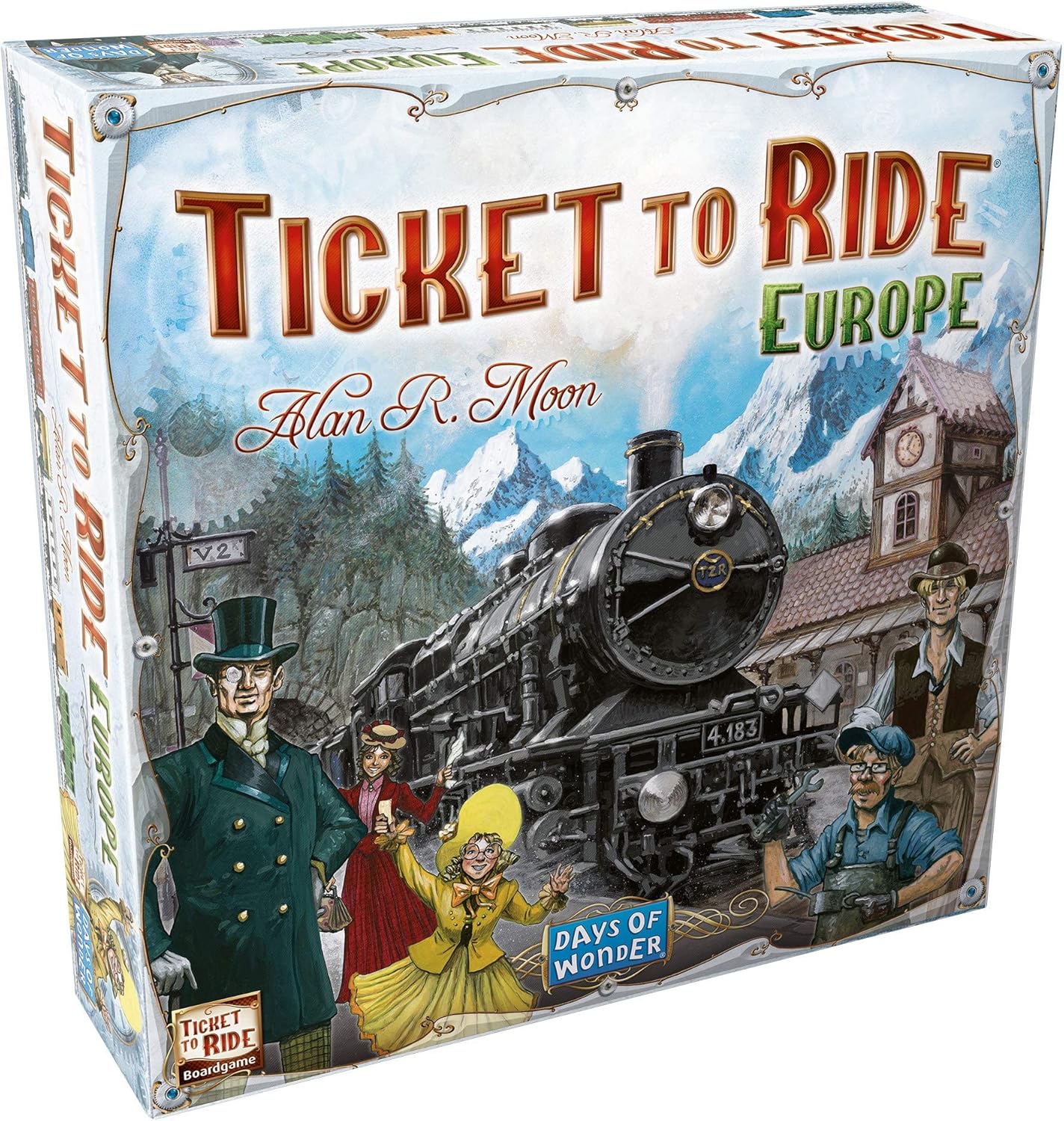 The second installment in our best-selling Ticket to Ride series of train adventures, Ticket to Ride Europe takes you into the heart of Europe. In addition to the new board map, Ticket to Ride Europe offers you brand new game play elements including Tunnels, Ferries and Train Stations. We’ve also upgraded you to First-Class accommodations with larger cards, new Train Station game pieces, and a lavishly illustrated game board.