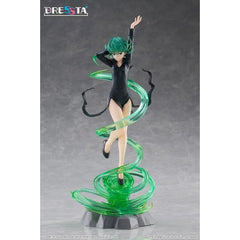 <p><strong>PRE-ORDER: Expected to ship in April 2027.</strong></p>
<p>From <em>One-Punch Man</em> comes Terrible Tornado, also known as Tatsumaki, as an impressive DRESSTA statue figure from Taito!</p>
<p>The powerful S-Class Hero is captured floating in midair as she unleashes her psychic abilities. Tatsumaki's signature black dress, flowing green hair, piercing expression, and commanding pose faithfully recreate her unmistakable appearance from the series.</p>
<p>Large translucent green effect parts sp