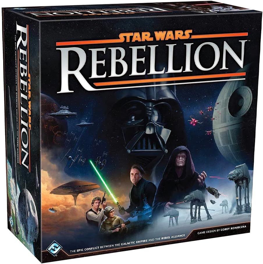 Star Wars™: Rebellion is a board game of epic conflict between the Galactic Empire and Rebel Alliance for two to four players!
Experience the Galactic Civil War like never before. In Star Wars™: Rebellion, you control the entire Galactic Empire or the fledgling Rebel Alliance. You must command starships, account for troop movements, and rally systems to your cause. Featuring more than 150 plastic miniatures and two game boards that account for thirty-two of the Star Wars™ galaxy's most notable systems, Sta