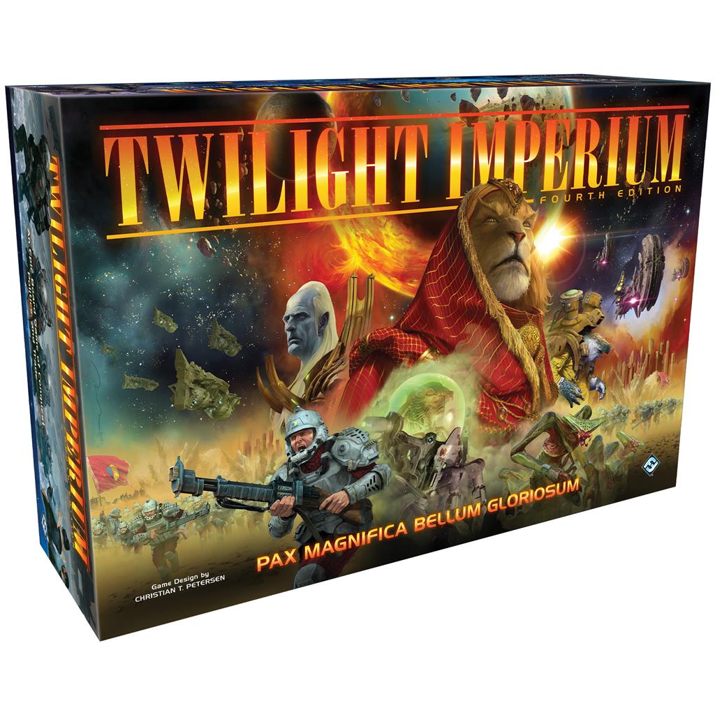 For two decades, Twilight Imperium has thrilled gamers with its grand storytelling and tactical strategy. Now players can explore the next step in the Twilight Imperium Legacy with Twilight Imperium Fourth Edition, an epic game of galactic conquest for three to six players.
Each player takes command of one of seventeen unique civilizations to compete for interstellar supremacy through warfare, trade, uncertain allegiances, and political dominance. Every faction offers a completely different play experience