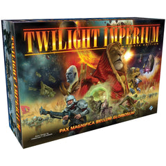 For two decades, Twilight Imperium has thrilled gamers with its grand storytelling and tactical strategy. Now players can explore the next step in the Twilight Imperium Legacy with Twilight Imperium Fourth Edition, an epic game of galactic conquest for three to six players.
Each player takes command of one of seventeen unique civilizations to compete for interstellar supremacy through warfare, trade, uncertain allegiances, and political dominance. Every faction offers a completely different play experience
