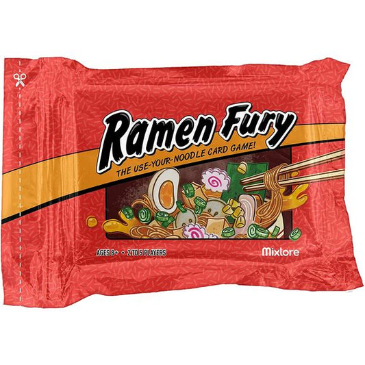 The use-your-noodle card game!Rush to prepare and slurp up delicious bowls of ramen filled with tasty ingredients. Collect combos of cards to score for different recipes while adding garnishes to boost your points. At the same time, watch out as other players throw spicy chili peppers your way or swipe foods right from your bowls. It's "take that" fun that will have you calling for takeout!