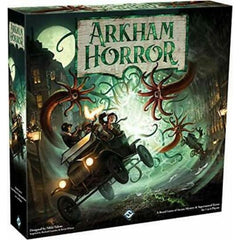 Arkham Horror third edition is a cooperative board game for one to six players who take on the roles of investigators trying to rid the world of Eldritch beings known as ancient ones. Based on the works of H.P. Lovecraft, players will have to gather clues, defeat terrifying monsters, and find tools and allies if they are to stand any chance of defeating the creatures that dwell just beyond the veil of our reality.