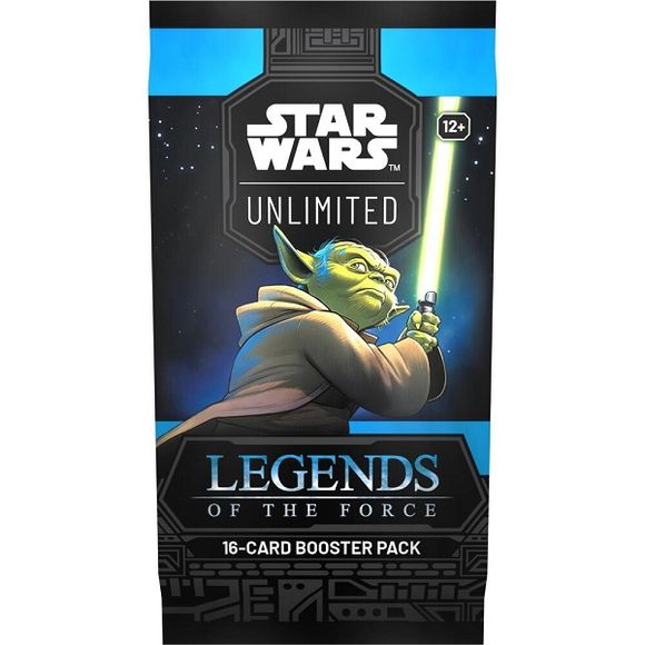 Release Date 7/11/2025
Contents:
• 16 Star Wars: Unlimited Legends of the Force cards
• 1 Rare or Legendary card
• 9 Common cards
• 3 Uncommon Cards
• 1 Leader Card
• 1 Base/Token
• 1 Foil Card