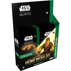 Enhance your Star Wars : Unlimited collection with special Carbonite booster packs! These special premium packs are loaded with variant cards with special aesthetic treatments, making them the perfect packs for collectors. In this Carbonite booster pack display for the game's eighth set, Homeworlds, you'll find:
12 individually wrapped Carbonite booster packs. Each pack contains approximately:
1 Hyperspace/Showcase leader card
6 premium foil cards
1 foil rare or legendary card
1 Carbonite-exclusive Prestige