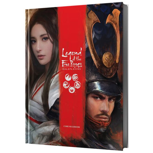 The Core Rulebook is the next step for players after the Legend of the Five Rings Roleplaying Beginner Box, and offers players new ways to customize their characters and craft their own adventures in the Emerald Empire:
In the land of Rokugan, the Emerald Empire has lasted for a thousand years. Under the guidance of the noble Hantei emperors, the Great Clans of samurai have protected the lands from threats within and without since the time the Kami came down from the heavens and established Rokugan as the