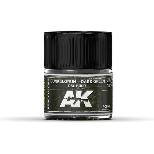 AK Interactive AFV Real Color RC050 Dark Green RAL6009 10ml Hobby Paint | Galactic Toys & Collectibles