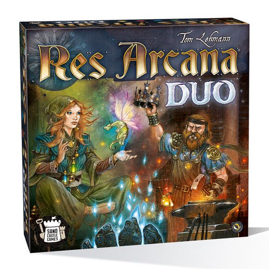 In a realm steeped in arcane mysteries, two mages vie for supremacy. With ancient relics at their disposal and mystical creatures under their command, these two mages engage in a spellbinding duel of wits and strategy. Will you emerge as the ultimate conjurer, or will your opponent unravel the secrets of the arcane before you?
Res Arcana Duo is a stand alone installment in the acclaimed series of Res Arcana games. Specifically designed for two players and offering a dynamic and quick gameplay, Duo offers a