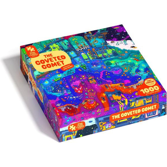 The Coveted Comet from The Magic Puzzle Company is a 1,000-piece jigsaw puzzle with original handmade art and a magical surprise at the end.
MPC set out to create the most entertaining puzzles ever made by combining the traditional jigsaw puzzle experience with ideas from the worlds of tabletop games and magic. Magic Puzzles are the most-backed and highest-funded puzzles ever on Kickstarter, with nearly 20,000 5-star reviews on Amazon and over a million puzzles sold around the world.