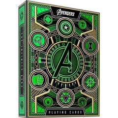 THE INFINITY SAGA IN YOUR HAND. The outer packaging is simply jaw-dropping. The radiant, green foil shimmers and glows like the reality stone at every angle. Complete with gold foil accents and precise embossing, the ultra-lux outer packaging is truly representative of the legendary Infinity Saga.
INSIDE AND OUT COMPLETE CUSTOM ARTWORK. AVENGERS: Infinity Saga playing cards feature completely custom artwork in every aspect of the design, with the Aces, Jokers, box design, and court cards inspired directly b