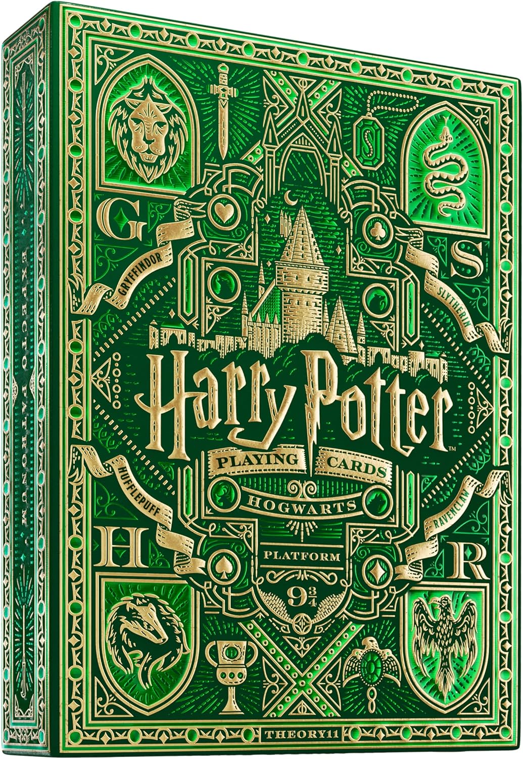Discover the magic of the Wizarding World with the Harry Potter Playing Cards by theory11. These premium playing cards are perfect for fans of all ages, offering an enchanting way to enjoy your favorite card games while celebrating the iconic Harry Potter series.
Crafted from FSC-certified paper sourced from sustainable forests, these playing cards are not only visually stunning but also environmentally friendly. Each card features completely custom artwork, with designs inspired by beloved characters from