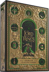 JOURNEY INTO MIDDLE EARTH – Bring the world of The Lord of the Rings to poker night, blackjack, solitaire, magic practice, cardistry, party games, display, and gifting. This fantasy themed deck adds adventure, nostalgia, and cinematic detail to every shuffle.
GREEN AND GOLD FANTASY BOX – The deck is enclosed in a green and gold foil card box that makes a strong first impression before the cards are even dealt. It stands out on a card table, desk, collector shelf, movie night setup, fantasy display, or gift