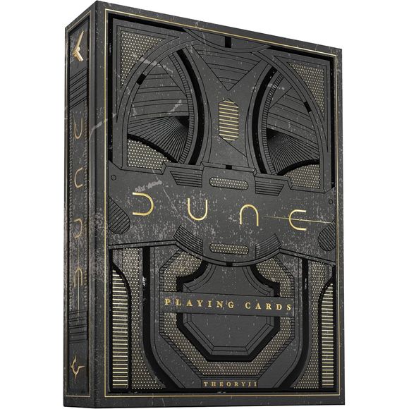 Officially licensed premium playing cards
Featuring your favorite characters and scenes from DUNE
Complete with foil accents that shimmer like spice in the air
Every single card was designed from scratch with completely custom artwork
Made in America using the highest quality papers, inks, and finishes