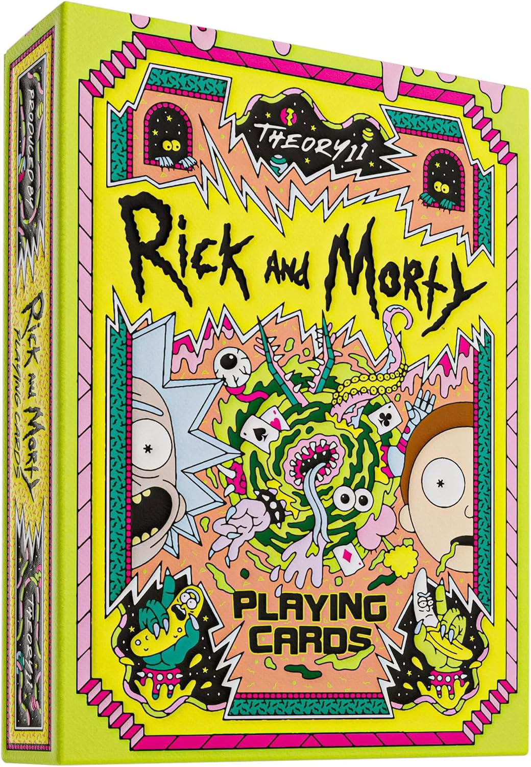 STEP THROUGH THE PORTAL – Bring Rick and Morty chaos to poker night, blackjack, solitaire, magic practice, cardistry, party games, display, and gifting. This green sci-fi TV themed deck adds multiverse energy, weird humor, and fan-favorite style to every shuffle.
GREEN SCI-FI TV DESIGN – The deck carries a bold green look inspired by the wild, portal-jumping world of Rick and Morty. It stands out on a card table, desk, shelf, collector display, game room setup, fan gift basket, or late-night game night with