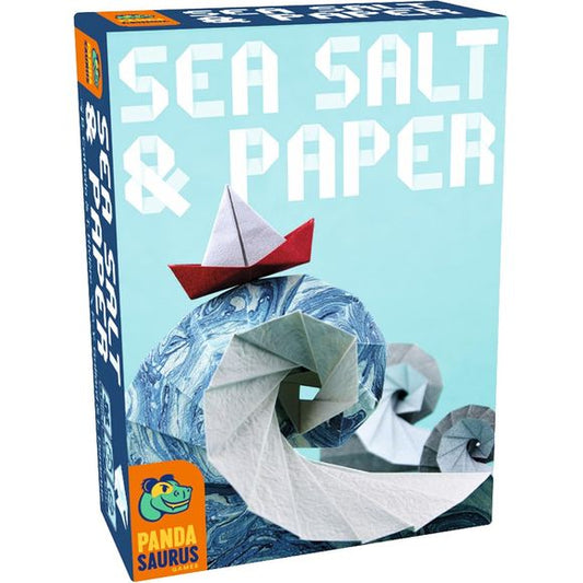 Assemble your hand of cards, play their effects, and take the initiative to stop the round. Will you dare to give your opponents one last turn to try to maximize your own points? In Sea Salt & Paper players are trying to manage their hand and collect sets of cards. On your turn you may either draw 2 cards from the deck, keep 1, and discard the other face up, or take the topmost card of 1 discard pile. You may then play matching pairs from your hand to take special effects like stealing a card from your oppo