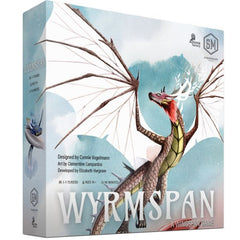 You are an amateur dracologist in the world of Wyrmspan, a place where dragons of all shapes, sizes, and colors roam the skies. Excavate a hidden labyrinth you recently unearthed on your land and entice these beautiful creatures to roost in the sanctuary of your caves.
During a game of Wyrmspan, you will build a sanctuary for dragons of all shapes and sizes. Your sanctuary begins with 3 excavated spaces—the leftmost space in your Crimson Cavern, your Golden Grotto, and your Amethyst Abyss. Over the course