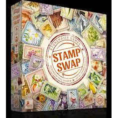 Designer Paul Salomon (Honey Buzz, Genotype) brings stamp collecting to life on tabletops in Stamp Swap! Draft from a public pool of face-down and face-up tiles (along with some bonus cards), then simultaneously divide them into 2 groups. You will select one group from another player and keep the group of yours that isn’t selected. Organize your growing collection each round and score 1 of 4 goals–choose wisely, as you can’t score that goal again.
The art of stamp collecting is not just in accumulating man