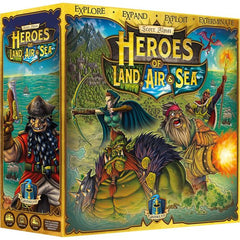Heroes of Land, Air and Sea is 4x-style board game that tells the epic tale of Aughmoore's many conflicts: Orcs vs. Humans, Dwarves vs. Elves, battling kingdoms, and the heroic individuals who turn the tides of war.
Players control one of these four Factions, competing to expand their small kingdom of a single Warrior and two Serfs into new territory.
Through careful action selection, exploitation, war, and resource management players must expand their work force, fortify their army and build up their Cap