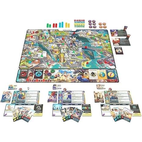 New Aquatica in a duel format: deeper, meaner and more intense.
Choose a Turtle King or a Squid Queen and improve your underwater realm by playing action cards and assembling locations on three-layered boards. After decades of turbulent times, it is time to unite the underwater world under the fin or tentacle of a single ruler!
New layer of depth is brought to the game by the dynamic market on a vortex board.
Be careful! The game can end not only when all players achieve their goals but also based on who