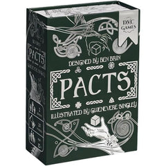 In Celtic legend, faefolk align themselves with courts of influence over the ancient lands. The Seelie are allies of spring and growth, while the Unseelie are those of cold and trickery.
In Pacts, you shall rule one of these two courts, facing your eternal opponent in a duel of wits. Before starting, each of you will gain the assistance of mythological creatures such as dragons, banshees, and selkies to give you the edge. Each round, cards are dealt, where one player will split the possible actions between