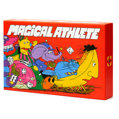 Magical Athlete is a racing game of pure chaos! Roll a die and move your racer that many spaces. But! All of the racers have wacky, game-breaking abilities. Compete over four races and whoever has the most points wins!
A Japanese cult classic, that uses many traditional game mechanics - like roll & move or losing a turn
Updated with new racer powers and rules by Richard Garfield
You'll feel like you built a powerful team of racers that let you skip over the spaces occupied by other players or can reroll th